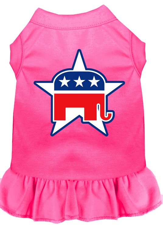 Republican Screen Print Dress Bright Pink XL